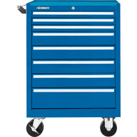 Global Industrial 378XBL Kennedy® K1800 8 Drawer Roller Cabinet, 27"W x 18"D x 39"H, Blue image.