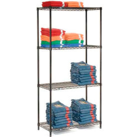 Global Industrial B970206 Nexel® 4 Shelf, Black Epoxy Wire Shelving Unit, Starter, 36"W x 18"D x 63"H image.