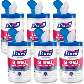 PURELL® Foodservice Surface Sanitizing Wipes 1-Ply 10x7 White 110/Canister 6 Canisters/CT