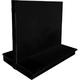 Amko Displays Gondola Shelving Double Sided Aisle Starter 36"W x 12"D x 48"H Black