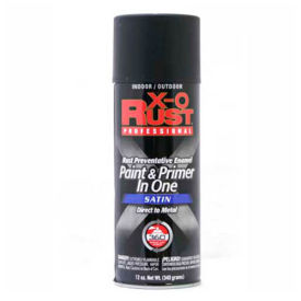 General Paint And Manufacturing 125735 X-O Rust 12 oz. Aerosol Rust Preventative Paint & Primer In One, Satin Black - 125735 image.