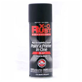 General Paint And Manufacturing 125736 X-O Rust 12 oz. Aerosol Rust Preventative Paint & Primer In One, Flat Black - 125736 image.