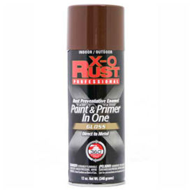 X-O Rust 12 oz. Aerosol Rust Preventative Paint & Primer In One, Seal Brown, Gloss - 125738