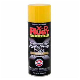 General Paint And Manufacturing 125838 X-O Rust 12 oz. Aerosol Can Safety Colors Paint & Primer In One, Safety Yellow, Flat - 125838 image.