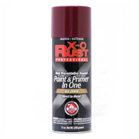 X-O Rust 12 oz. Aerosol Rust Preventative Paint & Primer In One, Shutter Burgundy, Gloss - 125839