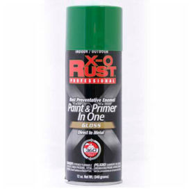 General Paint And Manufacturing 125845 X-O Rust 12 oz. Aerosol Rust Preventative Paint & Primer In One, Medium Green, Gloss - 125845 image.