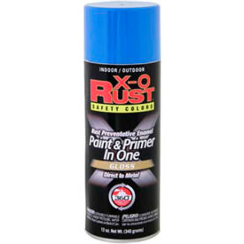 X-O Rust 12 oz. Aerosol Can Safety Colors Paint & Primer In One, Safety Blue, Flat - 144946