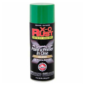 General Paint And Manufacturing 144947 X-O Rust 12 oz. Aerosol Can Safety Colors Paint & Primer In One, Safety Green, Flat - 144947 image.
