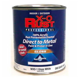 X-O Rust Anti-Rust Enamel, Gloss Finish, Safety White, Quart - 176815