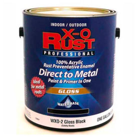 General Paint And Manufacturing 176834 X-O Rust Anti-Rust Enamel, Gloss Finish, Safety Black, Gallon - 176834 image.