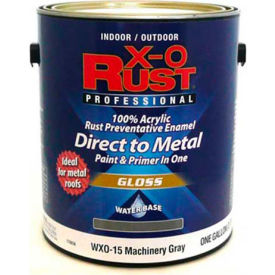 X-O Rust Anti-Rust Enamel, Gloss Finish, Machinery Gray, Gallon - 176836