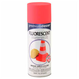 General Paint And Manufacturing 201368 Premium Dcor Fluorescent Fast Drying Enamel 12 oz. Aerosol Can, Red Orange, Flat - 201368 image.