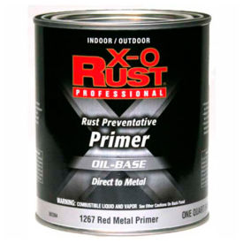 X-O Rust Oil Base Primer, Red Metal Primer, Quart - 362384