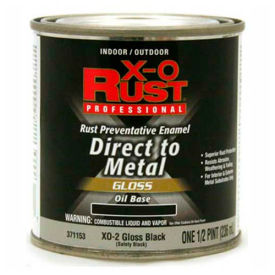 General Paint And Manufacturing 371153 X-O Rust Oil Base DTM Enamel, Gloss Finish, Gloss Black, 1/2-Pint - 371153 image.