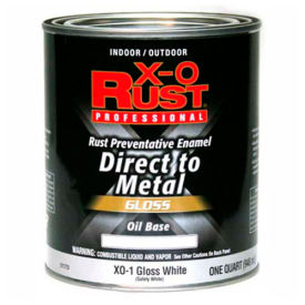 General Paint And Manufacturing 371773 X-O Rust Oil Base DTM Enamel, Gloss Finish, Gloss White, Quart - 371773 image.
