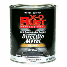 General Paint And Manufacturing 371823 X-O Rust Oil Base DTM Enamel, Gloss Finish, Gloss Black, Quart - 371823 image.