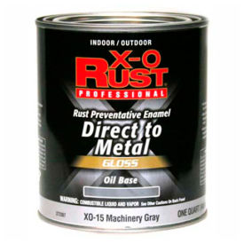 X-O Rust Oil Base DTM Enamel, Gloss Finish, Machinery Gray, Quart - 372367
