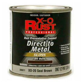 General Paint And Manufacturing 380071 X-O Rust Oil Base DTM Enamel, Gloss Finish, Seal Brown, 1/2-Pint - 380071 image.