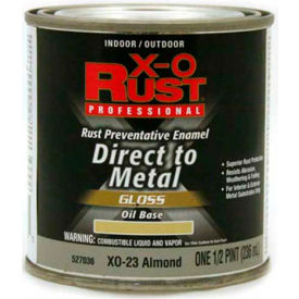 X-O Rust Oil Base DTM Enamel, Gloss Finish, Almond, 1/2-Pint - 527036