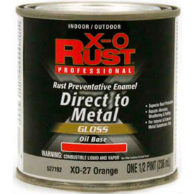 General Paint And Manufacturing 527192 X-O Rust Oil Base DTM Enamel, Gloss Finish, Orange, 1/2-Pint - 527192 image.