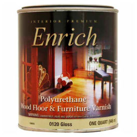 Enrich Varnish & Floor Finish, Interior Polyurethane, Gloss Finish, Quart - 538055