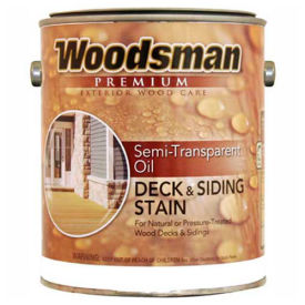 Woodsman Semi-Transparent Oil Deck, Siding & Fence Wood Stain, Redwood, Gallon - 591075