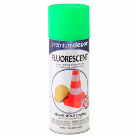 General Paint And Manufacturing 641399 Premium Dcor Fluorescent Fast Drying Enamel 12 oz. Aerosol Can, Glo Green, Flat - 641399 image.
