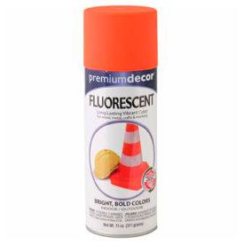 Premium Dcor Fluorescent Fast Drying Enamel 12 oz. Aerosol Can, Blazing Orange, Flat - 641969