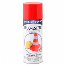 General Paint And Manufacturing 641977 Premium Dcor Fluorescent Fast Drying Enamel 12 oz. Aerosol Can, Hot Red, Flat - 641977 image.