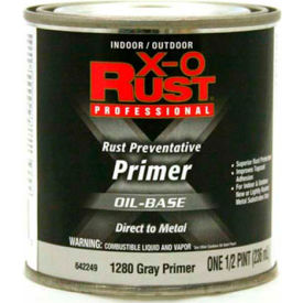 General Paint And Manufacturing 642249 X-O Rust Oil Base Primer, Gray Primer, 1/2 Pint - 642249 image.