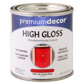 General Paint And Manufacturing 705212 Premium Dcor Waterborne Acrylic Enamel, Gloss Finish, Fiesta Red, 1/2 Pint - 705212 image.