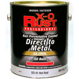 General Paint And Manufacturing 705374 X-O Rust Oil Base DTM Enamel, Gloss Finish, Hot Red, Gallon - 705374 image.