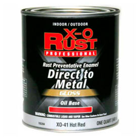 General Paint And Manufacturing 705394 X-O Rust Oil Base DTM Enamel, Gloss Finish, Hot Red, Quart - 705394 image.