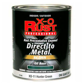 X-O Rust Oil Base DTM Enamel, Gloss Finish, Hunter Green, Quart - 721446