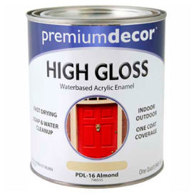 Premium Dcor Waterborne Acrylic Enamel, Gloss Finish, Almond, Quart - 796535