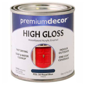 Premium Dcor Waterborne Acrylic Enamel, Gloss Finish, Royal Blue, 1/2 Pint - 796653