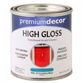 General Paint And Manufacturing 796675 Premium Dcor Waterborne Acrylic Enamel, Gloss Finish, Country Blue, 1/2 Pint - 796675 image.
