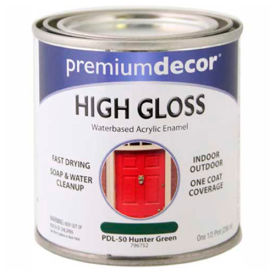 General Paint And Manufacturing 796752 Premium Dcor Waterborne Acrylic Enamel, Gloss Finish, Hunter Green, 1/2 Pint - 796752 image.