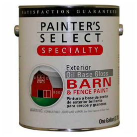 Painter's Select Oil Gloss Barn & Fence Paint, Gloss Finish, White, Gallon - 798348