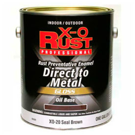 General Paint And Manufacturing 802629 X-O Rust Oil Base DTM Enamel, Gloss Finish, Seal Brown, Gallon - 802629 image.