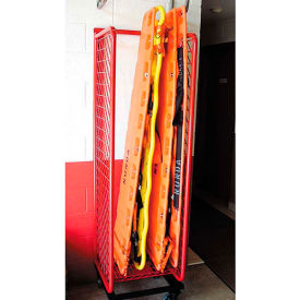 Groves Incorporated BBR-M Red Rack™ Mobile Back Board Rack Locker, 20"W x 20"D x 78"H, Red, Unassembled image.