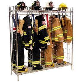 Groves Incorporated FSS-24/24 Ready Rack® Single Sided Freestanding Gear Storage, 576"W x 20"D x 74"H, Chrome, Unassembled image.