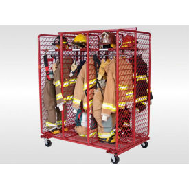 Groves Incorporated RMDS-6/20 Red Rack™ Mobile Storage Rack Locker, 12 Sections, 63-1/4"W x 40"D x 79"H, Red, Unassembled image.