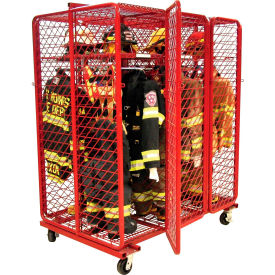 Groves Incorporated RMDS-6/20SEC Red Rack™ Mobile Storage Locker, 20" 12 Sections, 63-1/4"W x 40"D x 79"H, Red, Unassembled image.