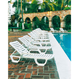 Grosfillex 44031104 Grosfillex® Bahia Adjustable Resin Chaise - White (Sold in Pk. Qty 18) image.