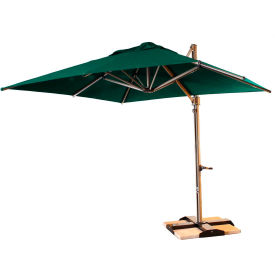Grosfillex 10' Square Cantilever Umbrella - Forest Green - Windmaster Series