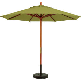 Grosfillex 9' Wooden Market Outdoor Umbrella - Pesto