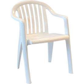 Grosfillex US282304 Grosfillex® Resin Lowback Stacking Outdoor Armchair - White image.