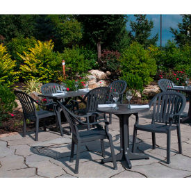 Grosfillex US496502 Grosfillex® Colombo Dining Outdoor Armchair - Charcoal (Sold in Pk. Qty 4) image.