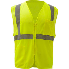 GSS Safety LLC 1001-4XL GSS Safety 1001 Standard Class 2 Mesh Zipper Safety Vest, Lime, 4XL image.